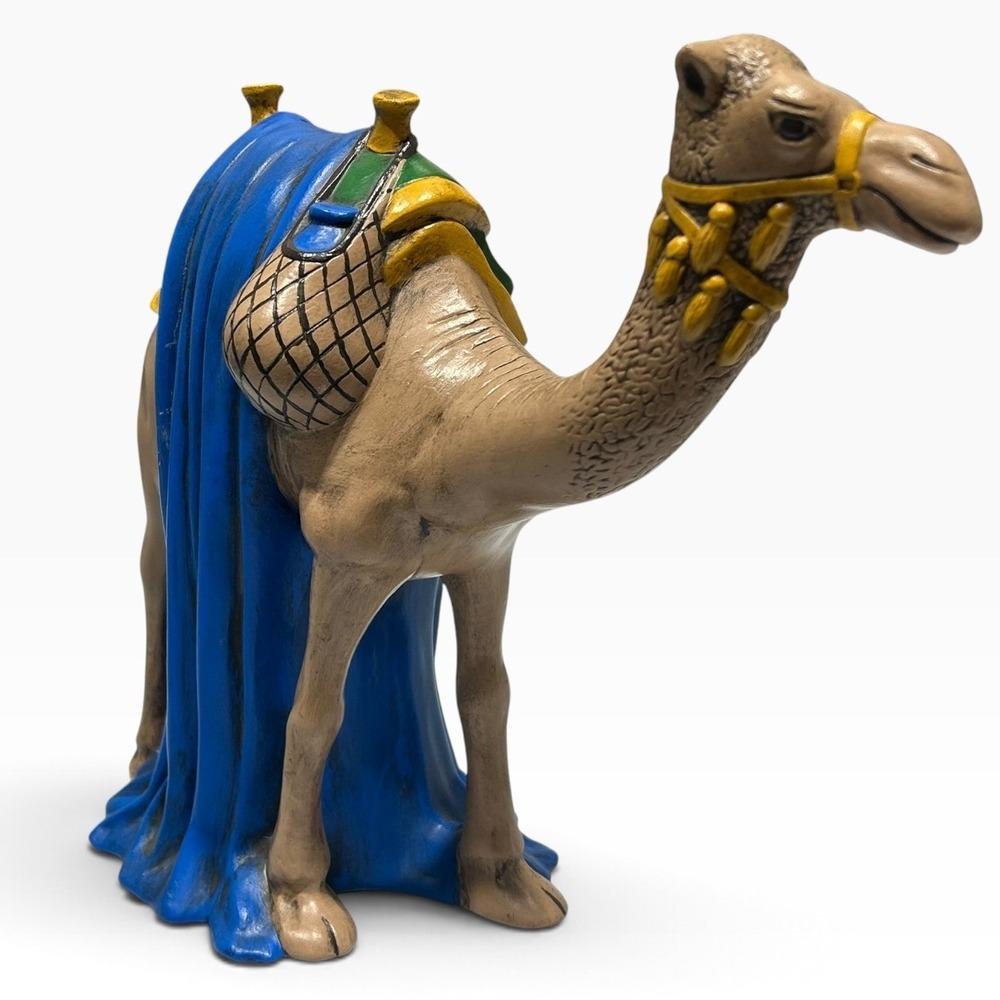 Vintage 1970s Holland Mold Camel Nativity Scene Figurine 8.5" Hand Painted